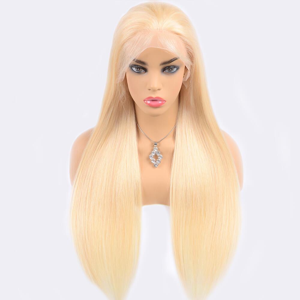 Russian Blonde Straight Frontal HD Lace  wig