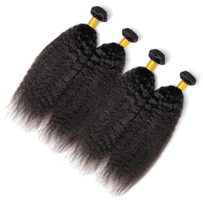 12A Kinky Straight Brazilian Virgin Hair Bundle