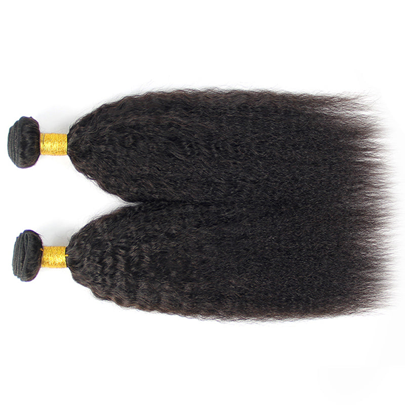 12A Kinky Straight Brazilian Virgin Hair Bundle