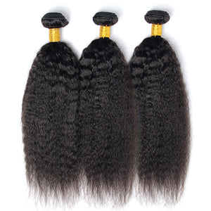 12A Kinky Straight Brazilian Virgin Hair Bundle